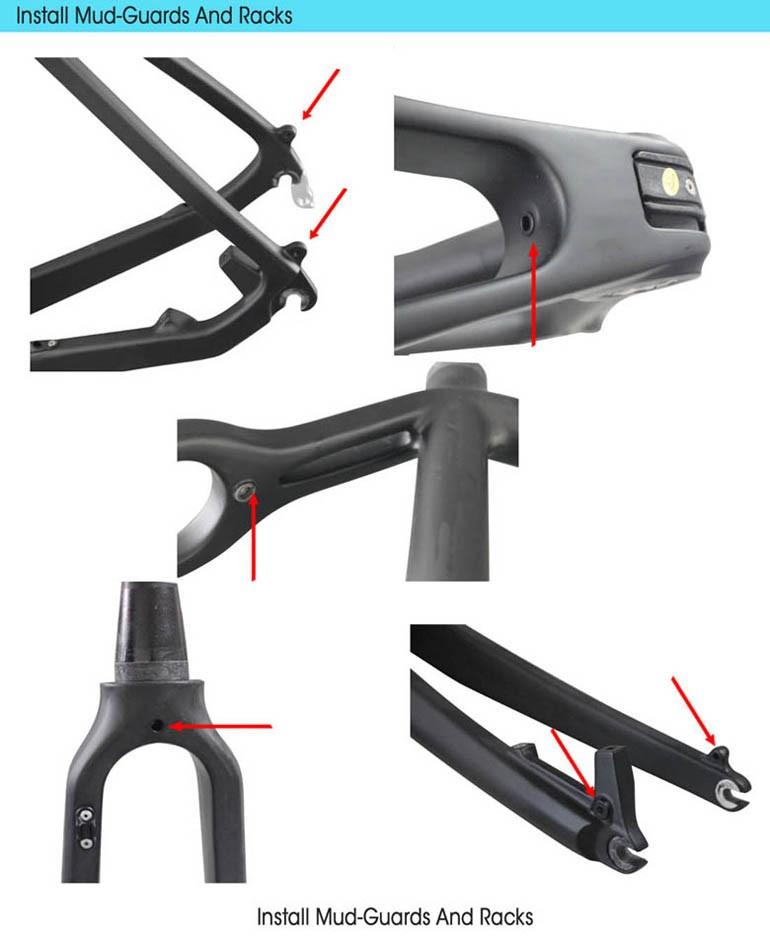 Cadre vélo cyclocross Full Carbone 1080g