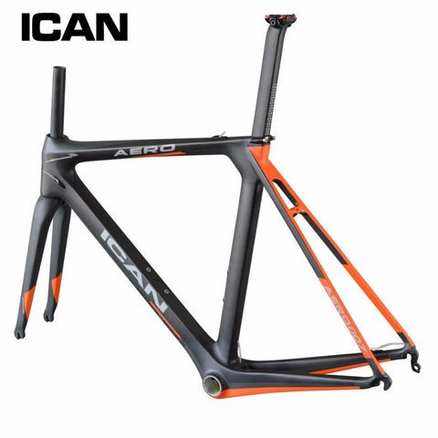 2016 ican Full carbon frame bb86&di2 compatiable Carbon bike frame customized painting 1050g road bike frame fork AERO007