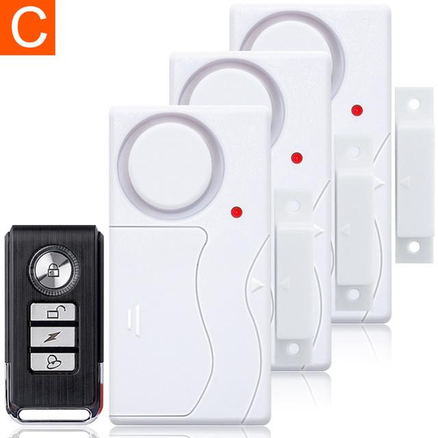 Door Window Entry Security ABS Wireless Remote Control Door Sensor Alarm Host Burglar Security Alarm System Home Protection Kit