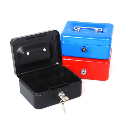 Free Shipping Mini Portable Steel Petty Lock Cash Safe Box For Home School Office Market Lockable Coin Security box