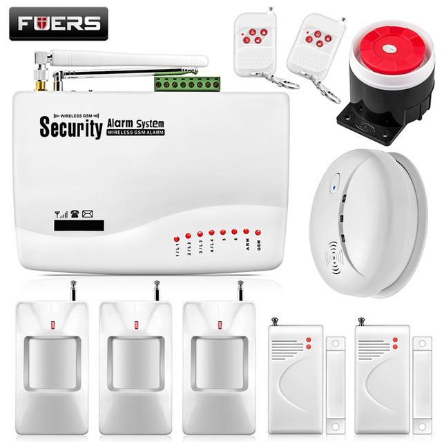 FUERS Wireless GSM Alarm System Dual Antenna Alarm Systems Security Home Alarm Russian English Voice with PIR detector