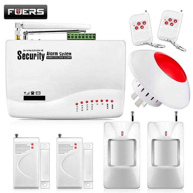 FUERS Wireless GSM Alarm System Dual Antenna Alarm Systems Security Home Alarm Russian English Voice with PIR detector
