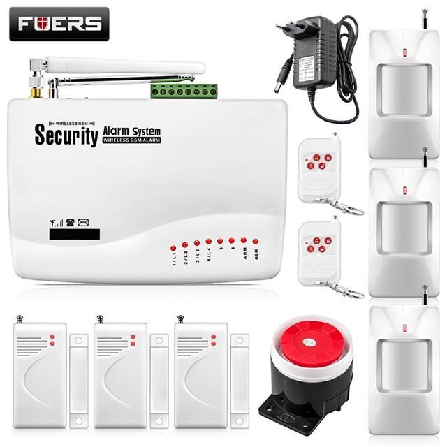 FUERS Wireless GSM Alarm System Dual Antenna Alarm Systems Security Home Alarm Russian English Voice with PIR detector