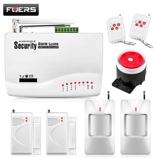 FUERS Wireless GSM Alarm System Dual Antenna Alarm Systems Security Home Alarm Russian English Voice with PIR detector