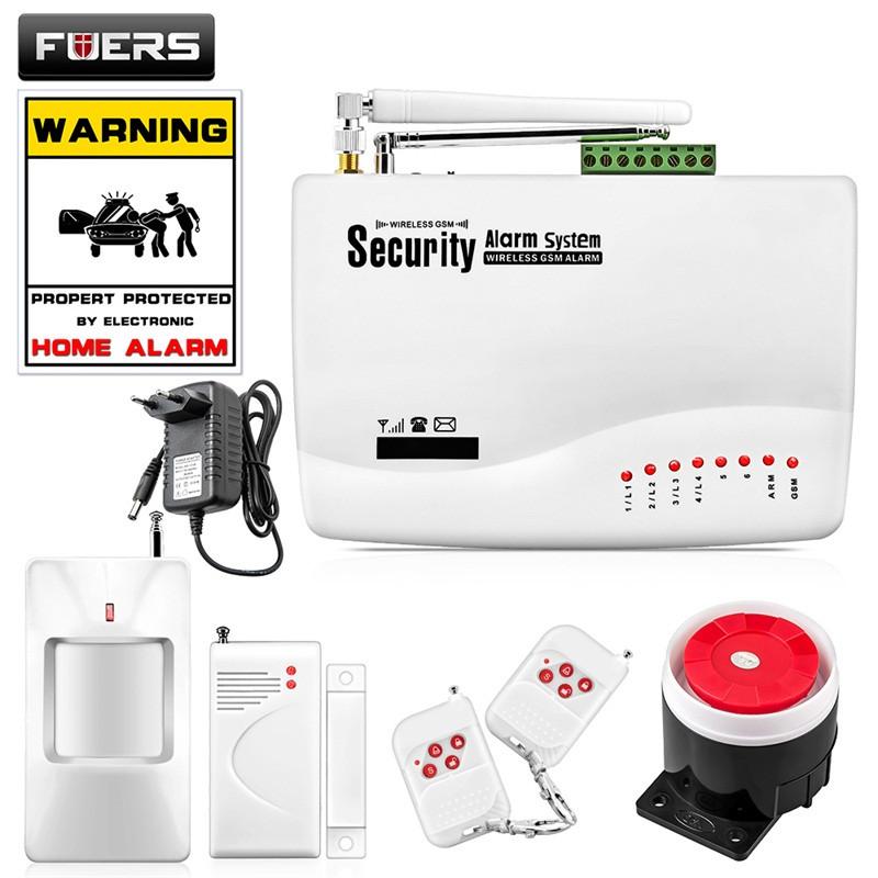 FUERS Wireless GSM Alarm System Dual Antenna Alarm Systems Security Home Alarm Russian English Voice with PIR detector