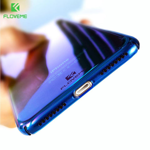 FLOVEME For iPhone 6 6S Plus Case 5 5S SE Gradient Blue-Ray Light Case For Apple iPhone 7 7 Plus 5S Clear Accessories Cover Capa