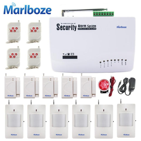 Marlboze English Russian Spansih Voice Prompt SIM Home Security GSM Alarm System Auto Dialing Dialer SMS Call Remote control