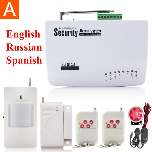 Marlboze English Russian Spansih Voice Prompt SIM Home Security GSM Alarm System Auto Dialing Dialer SMS Call Remote control