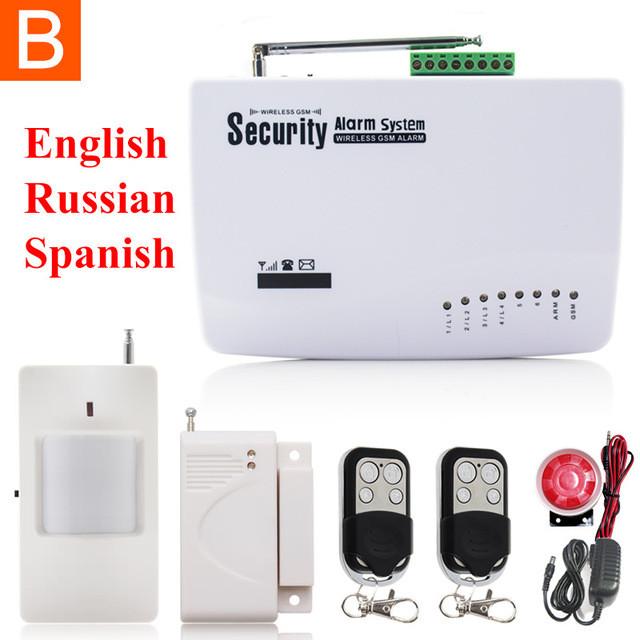 Marlboze English Russian Spansih Voice Prompt SIM Home Security GSM Alarm System Auto Dialing Dialer SMS Call Remote control