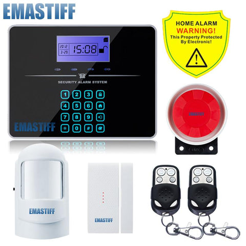 Free Shipping!Wireless SIM GSM Home Burglar Security LCD Touch Keyboard PSTN GSM Alarm System Sensor kit English Russian Voice