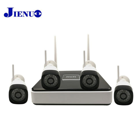4 Channel Wireless NVR Kit Surveillance Ip Camera Wifi Outdoor waterproof CCTV System 4ch IR Night Vision Security JIENU